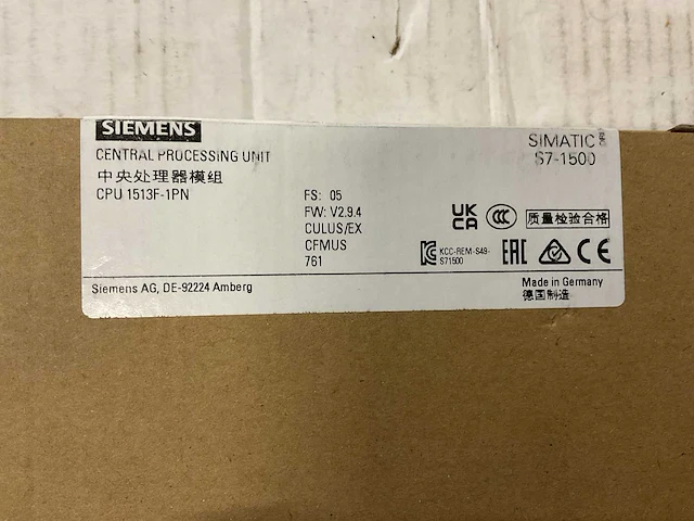 Siemens simatic s7-1500 6es7513-1fl02-0ab0 cpu module - afbeelding 3 van  3