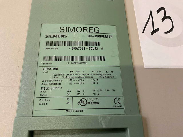 Siemens simoreg 6ra7031-6dv62-0 dc-omvormer - afbeelding 5 van  8