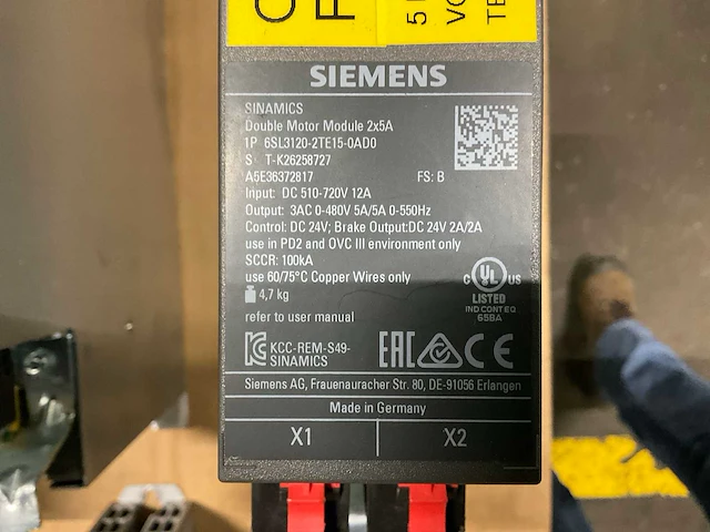 Siemens sinamics 2x5a double motor module - afbeelding 3 van  3