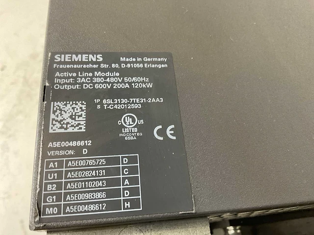 Siemens sinamics 6sl3130-7te31-2aa3 active line module - afbeelding 3 van  4