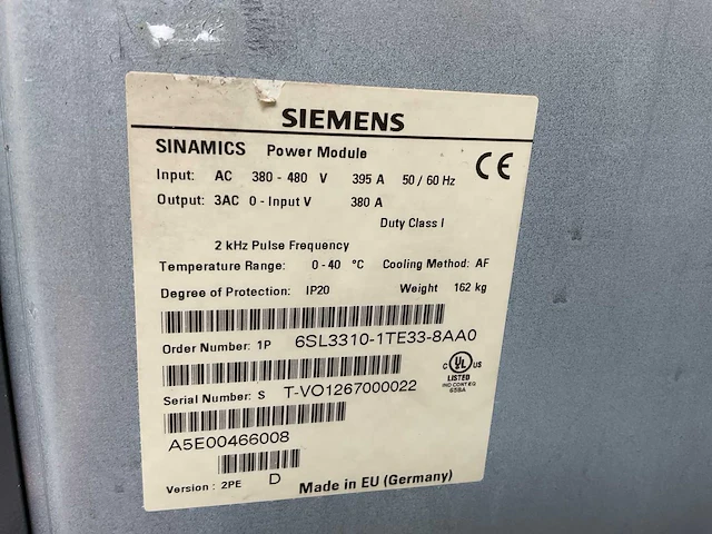 Siemens sinamics 6sl3310-1te33-8aa0 power module - afbeelding 7 van  7