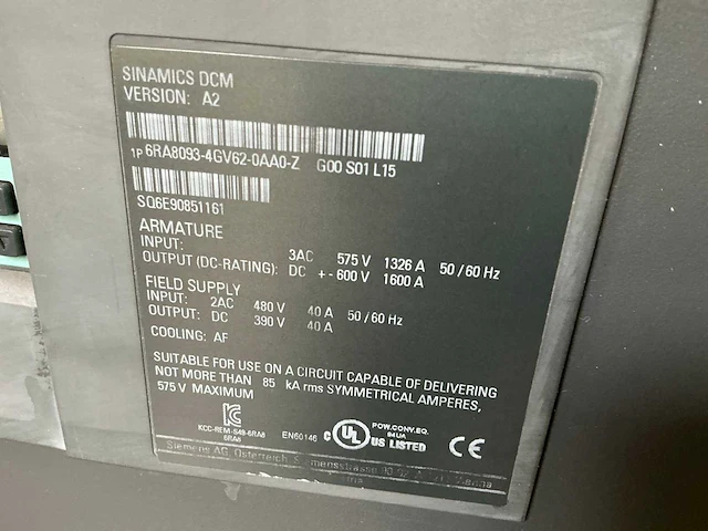 Siemens sinamics dcm 6ra8093-4gv62-0aa0-z frequentieregelaar - afbeelding 7 van  7