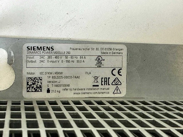 Siemens sinamics power module 250 6sl3225-0be33-7aa0 power module - afbeelding 5 van  6