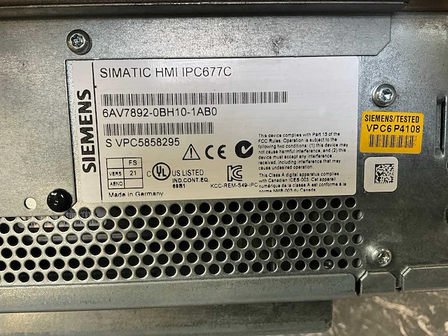 Siemens touch hmi ipc677c bedieningspaneel - afbeelding 5 van  6