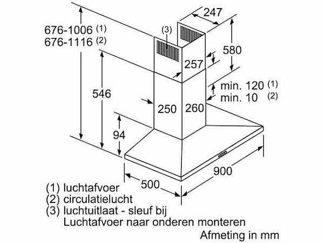 Siemens wandschouwkap 90 cm - afbeelding 3 van  3