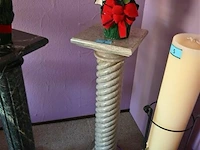 Sier ornament met kunstplant 29x29x100 - afbeelding 2 van  2