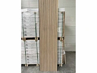 Sierstrip (10x) 3d akoestisch wandpaneel wit eiken 272x62x5cm - afbeelding 2 van  15