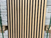 Sierstrip (10x) 3d akoestisch wandpaneel wit eiken 272x62x5cm - afbeelding 15 van  15