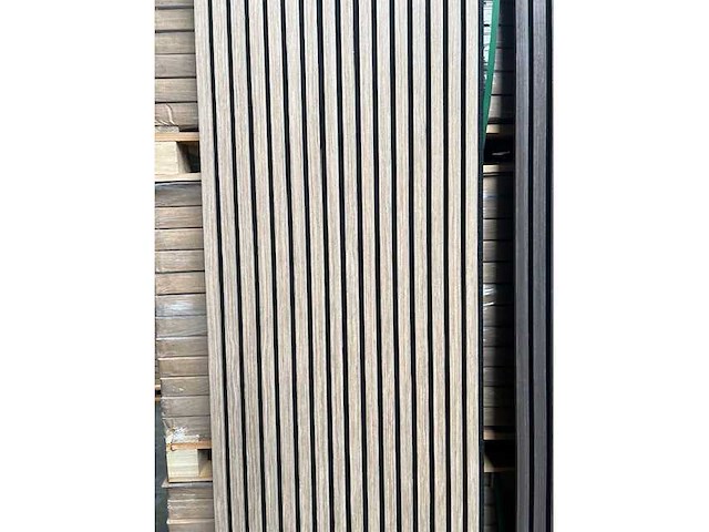 Sierstrips (20x) 3d akoestische wandpanelen bevroren walnoot 2700x325x21mm - afbeelding 3 van  9
