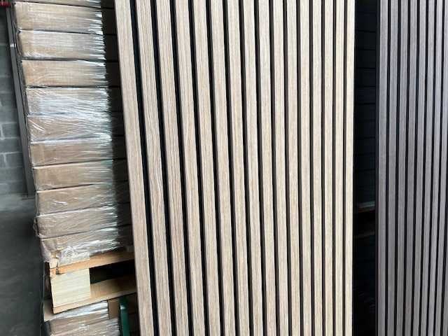 Sierstrips (20x) 3d akoestische wandpanelen bevroren walnoot 2700x325x21mm - afbeelding 4 van  9