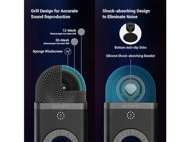 Simorr professionele condensatormicrofoon - afbeelding 2 van  6