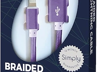 Simply icip08 gevlochten usb naar lightning oplaadkabel - afbeelding 1 van  6