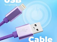 Simply icip08 gevlochten usb naar lightning oplaadkabel - afbeelding 3 van  6