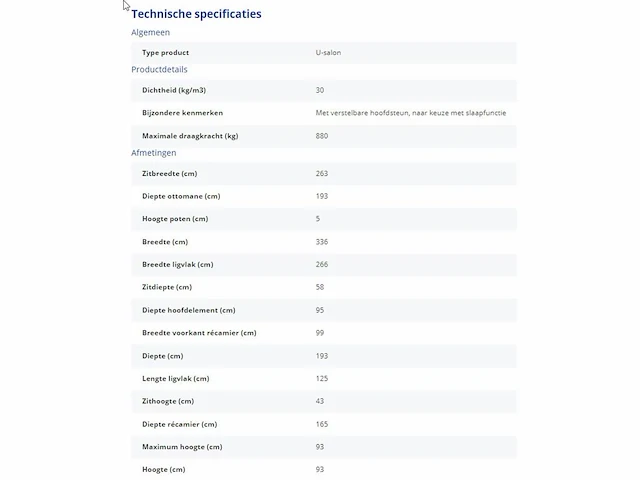 Sit & more u-salon, met verstelbare hoofdsteun - afbeelding 5 van  8