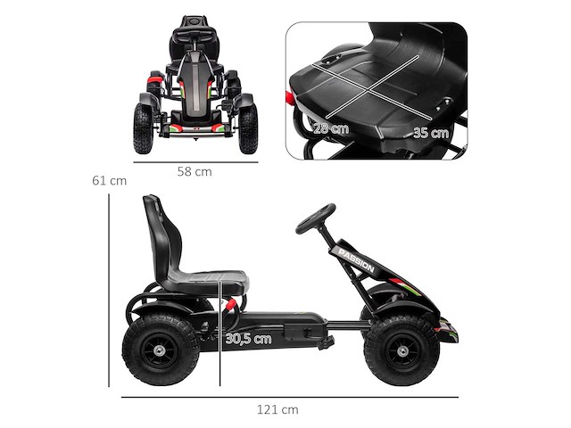Skelter voor kinderen met verstelbaar zitje in 3 standen - afbeelding 4 van  6