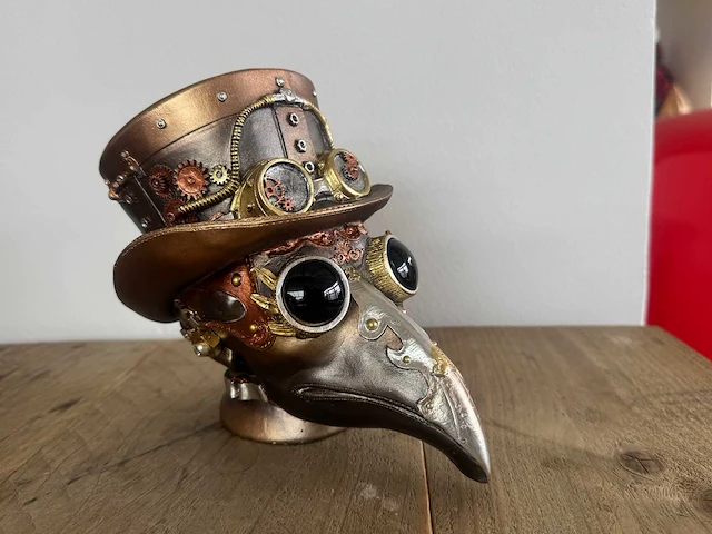 Skull arend steampunk h17cm gold - afbeelding 1 van  3