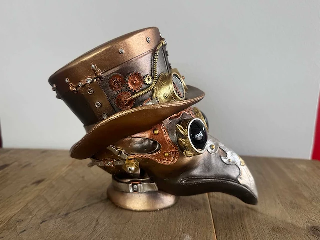 Skull arend steampunk h17cm gold - afbeelding 2 van  3