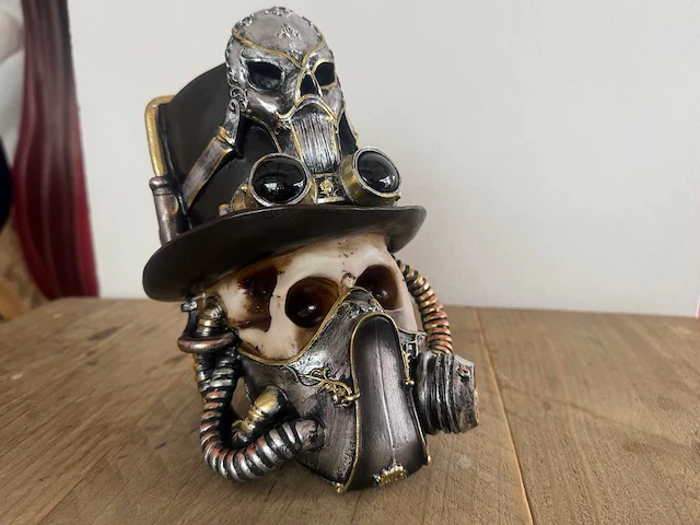 Skull gasmasker h20cm - afbeelding 1 van  3