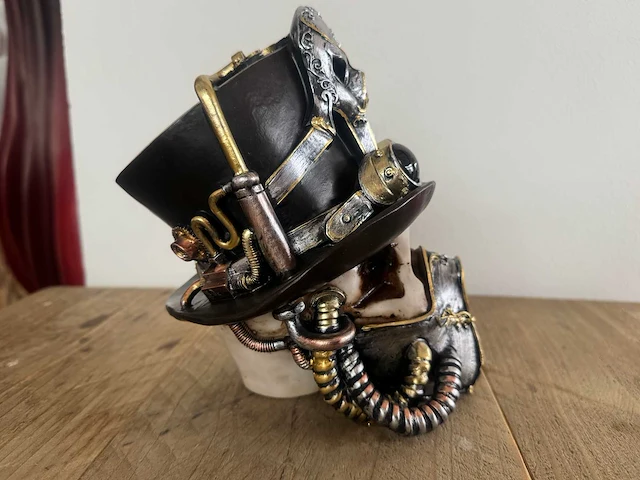 Skull gasmasker h20cm - afbeelding 2 van  3