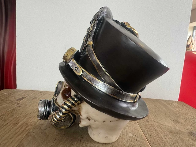 Skull gasmasker h20cm - afbeelding 3 van  3