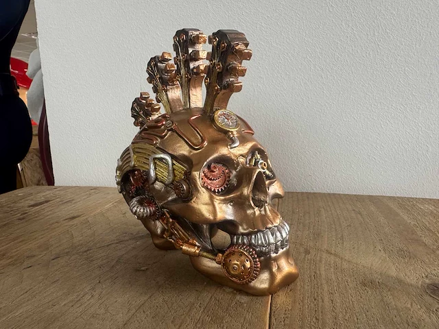 Skull gitaar steampunk h15cm - afbeelding 3 van  3