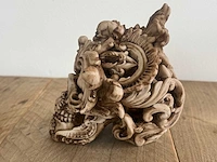 Skull ivoorstructuur full h13,5cm - afbeelding 2 van  3
