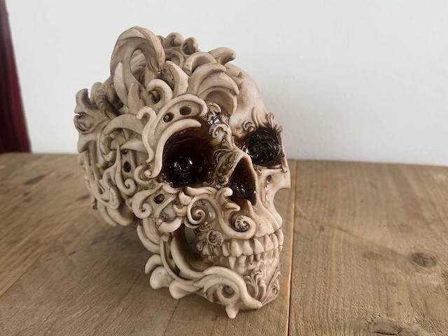 Skull ivoorstructuur h16cm - afbeelding 4 van  5