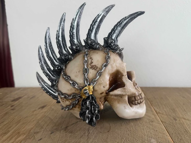 Skull ketting steampunk h17cm - afbeelding 2 van  3
