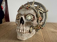 Skull wetenschap steampunk h17cm - afbeelding 2 van  4