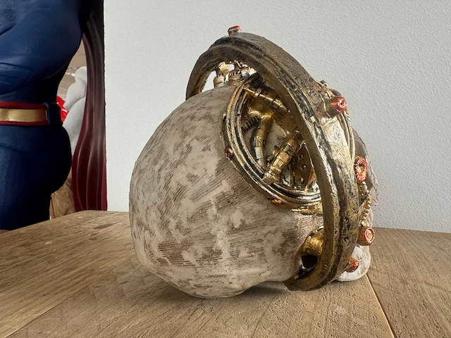 Skull wetenschap steampunk h17cm - afbeelding 3 van  4