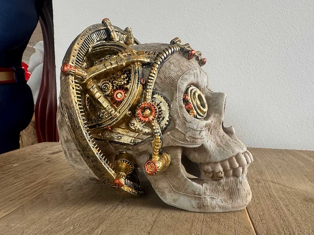 Skull wetenschap steampunk h17cm - afbeelding 4 van  4