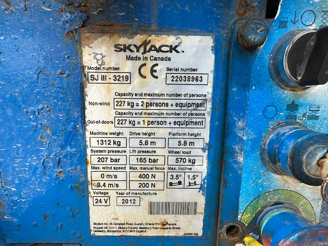 Skyjack - sj3219 - elektrische schaarlift - afbeelding 32 van  39