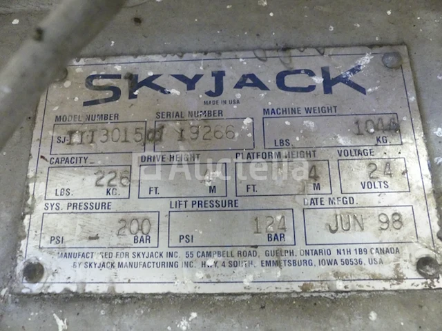 Skyjack iii 3015 elektrische schaarlift - afbeelding 3 van  9