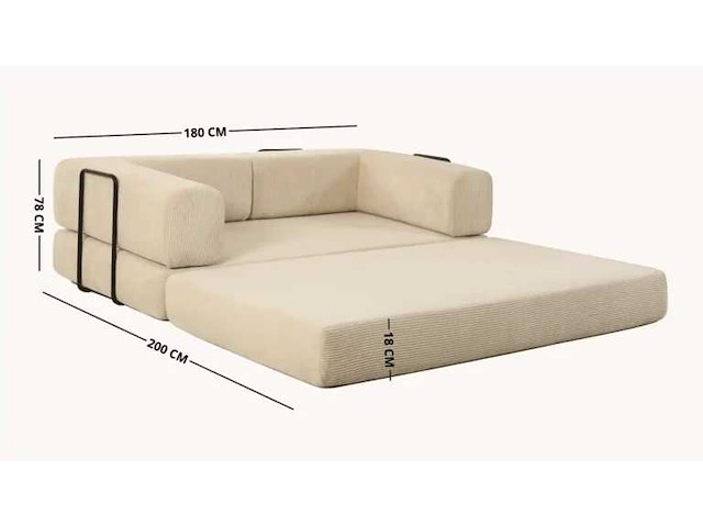 Slaapbank - corduroy charcoal grey - afbeelding 8 van  10