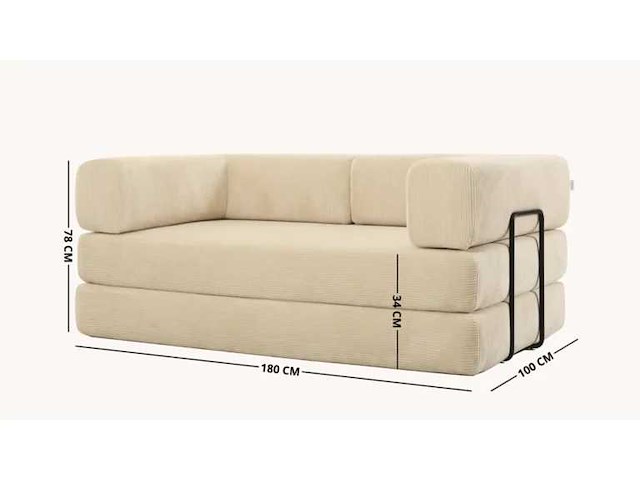 Slaapbank - corduroy charcoal grey - afbeelding 9 van  10