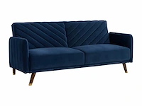 Slaapbank 3-zits slaapbank in fluweel - midnight blue - afbeelding 1 van  6