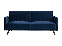Slaapbank 3-zits slaapbank in fluweel - midnight blue - afbeelding 3 van  6