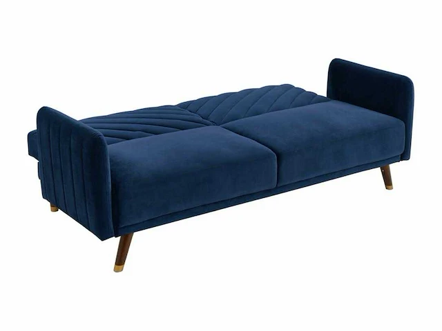 Slaapbank 3-zits slaapbank in fluweel - midnight blue - afbeelding 4 van  6