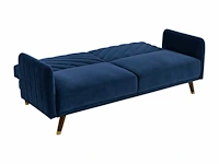 Slaapbank 3-zits slaapbank in fluweel - midnight blue - afbeelding 4 van  6