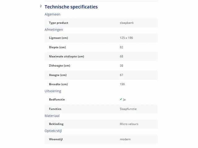 Slaapbank in microvelours - afbeelding 5 van  5