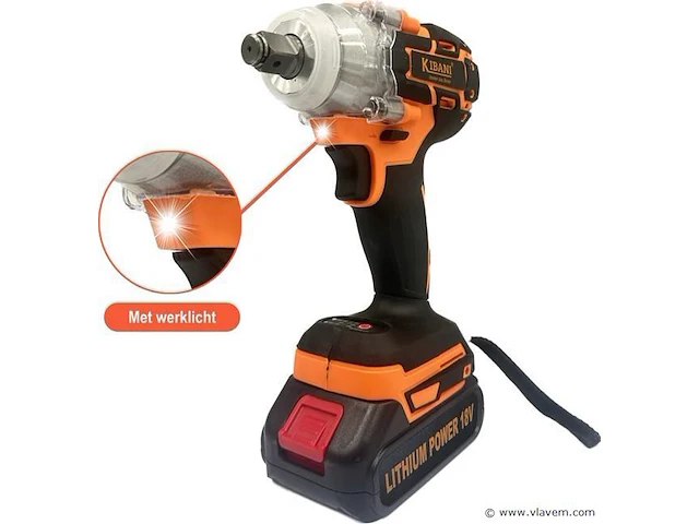 Slagmoersleutel 18 volt, litium accu met lader - afbeelding 4 van  6
