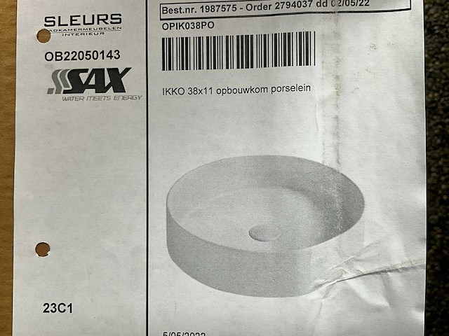 Sleurs opbouw wastafel - afbeelding 1 van  2