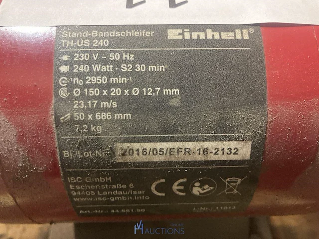 Slijpmolen/schuurbandmolen einhell - afbeelding 3 van  4
