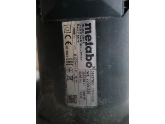 Slijpschijfmachine metabo - afbeelding 4 van  4