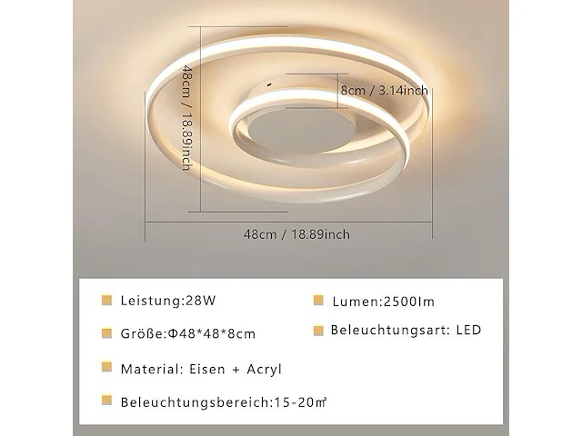 Slimme led-plafondlamp - afbeelding 2 van  3