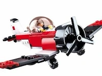 Sluban stuntvliegtuig junior 15,9 cm rood/zwart/wit 128-delig - afbeelding 3 van  5