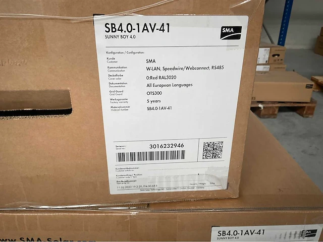 Sma - 2023 - sb 4.0-1av-41 (wlan) - omvormer (5x) - afbeelding 2 van  4