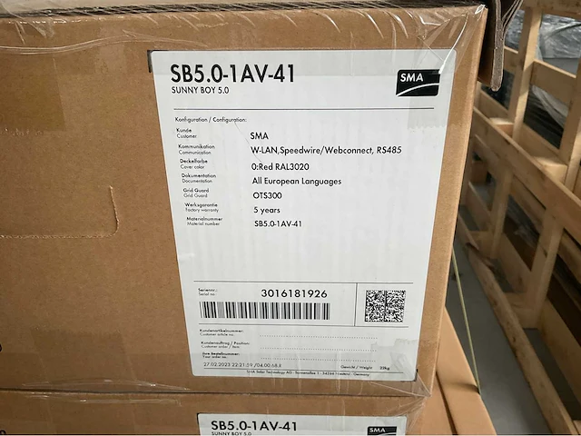 Sma - 2023 - sb 5.0-1av-41 w-lan - omvormer (5x) - afbeelding 2 van  7