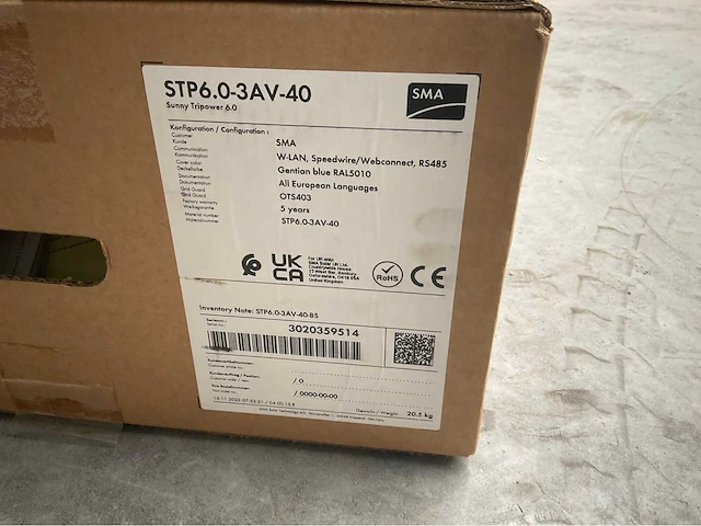 Sma - 2023 - stp 6.0-3av-40 - omvormer - afbeelding 2 van  3