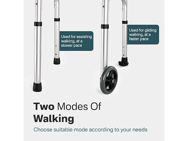 Smalle rollator vaste voet of wielen - afbeelding 6 van  6